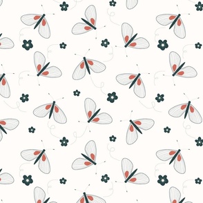 Large-Bugs and Flowers Fabric - Nature's Harmony