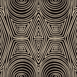 Abstract Contemporary Tribal Lines in Chalk - Black White - Big Size 