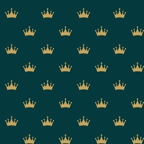 Gold crowns on Teal small