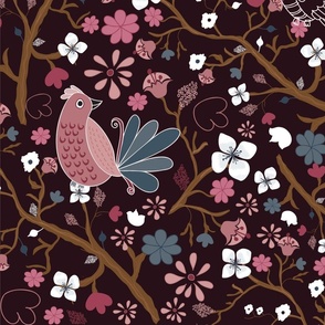 Bird and Flower pattern 