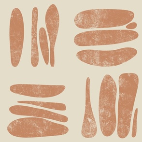 (large) Wabi Sabi Japandi Hand drawn Minimalism brown beige white