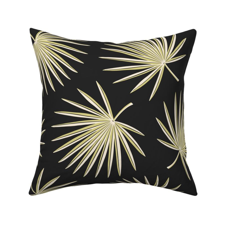 Fan Palms (L/XL), black and cream with a hint of citrine yellow