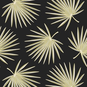 Fan Palms (L/XL), black and cream with a hint of citrine yellow