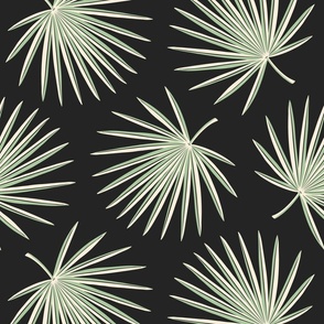 Fan Palms (L/XL), black and cream with a hint of fresh green