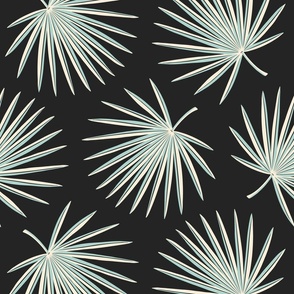 Fan Palms (L/XL), black and cream with a hint of sky blue