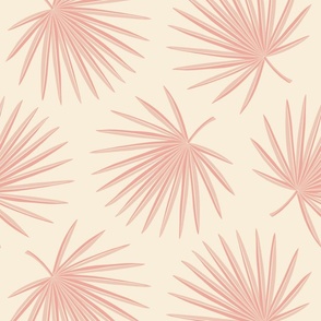 Fan Palms (L/XL), warm cream and peachy pink
