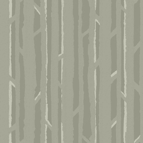 Sleek Birch Forest Abstract Tree Silhouettes in Antique Pewter Monochrome Shades