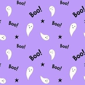 Halloween Boo Ghosts on Light Purple Lilac