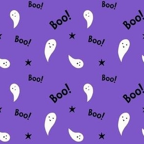 Halloween Boo Ghosts on Purple 