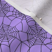 Spooky Black Spider Webs Halloween Light Purple Lilac