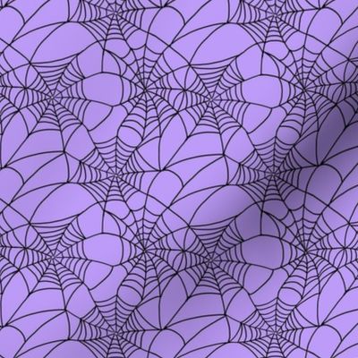 Spooky Black Spider Webs Halloween Light Purple Lilac