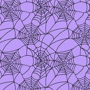 Spooky Black Spider Webs Halloween Light Purple Lilac