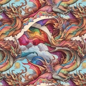 Abstract Rainbow Dragons 