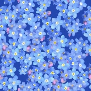 Forget Me Not Flowers Orange and Royal Blue colourway from the A Rose called Miss Piggy Collection