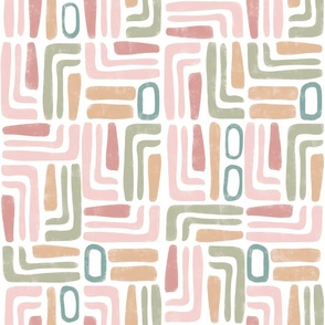 Geometric minimalism - pink and green