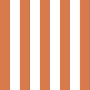 2" stripes/orange rust and pure white