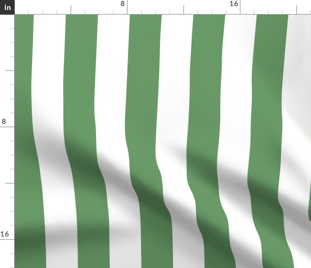 2" stripes/green and pure white