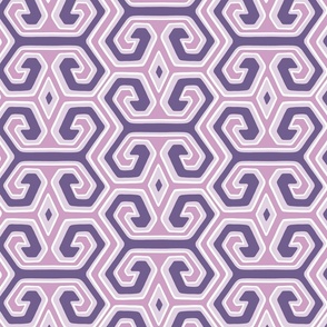 Tribal geometric/purple lilac/medium