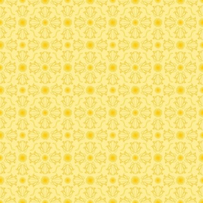 S - Yellow Tree Frog Design – Pale Pastel Yellow Geometric Art Illustration Wallpaper