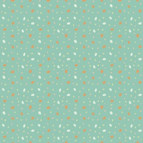 Whimsical Warm and Soft Polka Dots Marks Spots on soft green