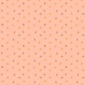 Whimsical Warm and Soft Polka Dots Marks Spots on peach/ pink