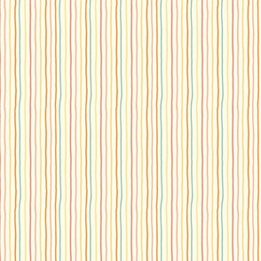 Soft Pastel Hand drawn stripes lines streaks rainbow color on beige 