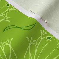 M - Bright Green Frog Design – Moss Lime Green Geometric Art Illustration Wallpaper