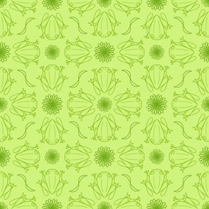 M - Light Green Frog Design – Pale Pastel Green Geometric Art Illustration Wallpaper