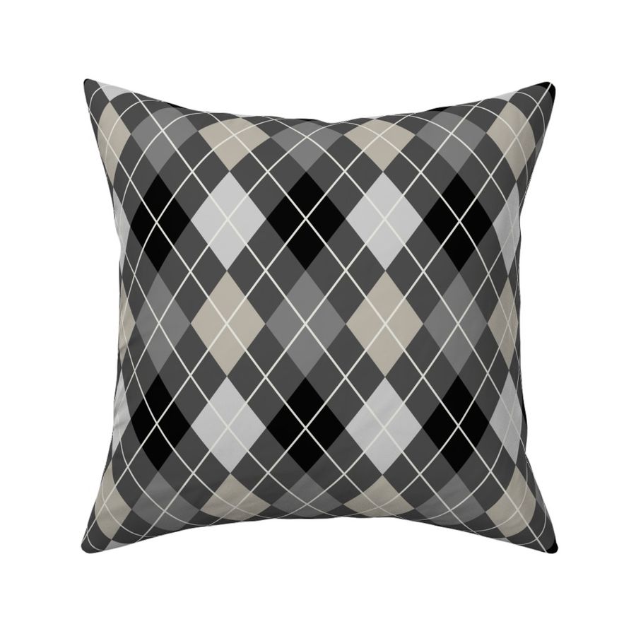 Gray And Black Seamless Argyle Pattern