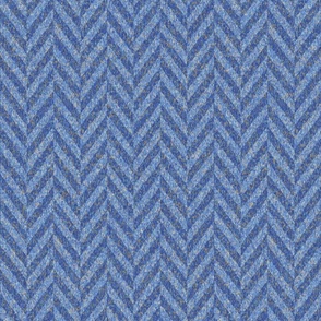Herringbone Medium Chevron Cobalt Blue Grey Textured Wallpaper 