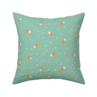 Fuzzy Whimsy: Texture polka dots, dots, marks, spots on soft green