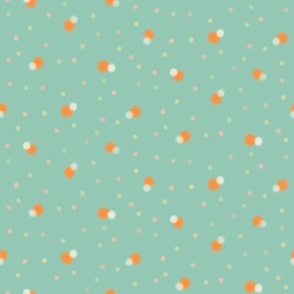 Fuzzy Whimsy: Texture polka dots, dots, marks, spots on soft green