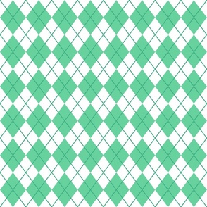 Green And White Seamless Argyle Pattern