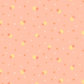 Fuzzy Whimsy: Texture polka dots, dots, marks, spots on peach/ light pink