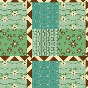 QUILT DESIGN 8 - CHEATER QUILT COLLECTION (GREEN)