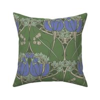 British Victorian Lindsay Butterfield  Flowers Leaves Arts and Crafts  Bright Purple 