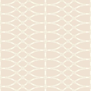 Warm Minimalism Rattan Pattern - Almond and Cream - Medium Scale - Elegant Design for Boho, Coastal, and Organic Modern Interiors