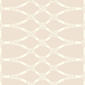 Warm Minimalism Rattan Pattern - Almond and Cream - Extra Large (XL) Scale - Elegant Design for Boho, Coastal, and Organic Modern Interiors