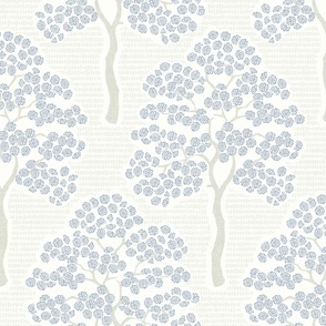 Ashley Elizabeth Flowering Tree - Blue on Neutral/Neutral  - Large