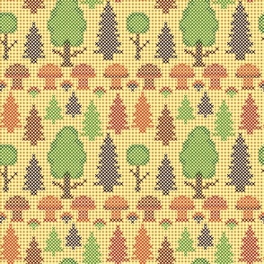 Mushroom Forest Cross Stitch Inspired