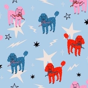 Poodle Power Party: Quirky Canines & Hand-drawn Stars
