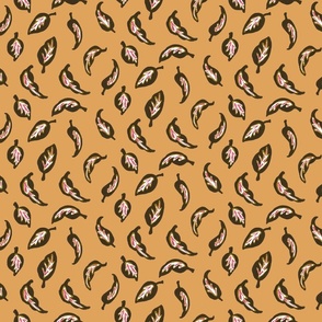 Painted Leaves on Fawn colored background