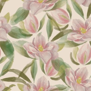 Magnolias Flowers Painting 