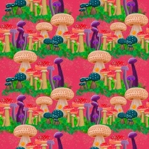 Moss and Mushroom Forest Pink