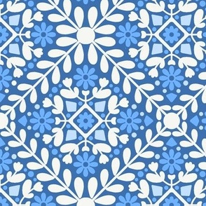 (M) Floral Squares / Blue Version / Medium Scale