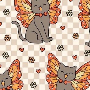 Butterfly Cat: Orange & Brown (Large Scale)