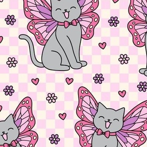 Butterfly Cat: Pink & Purple (Large Scale)
