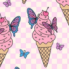 Butterfly Ice Cream : Pink (Large Scale)