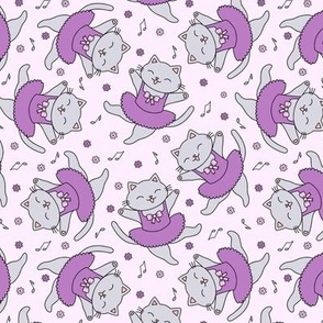 Dancing Cats: Purple & Gray (Medium Scale)