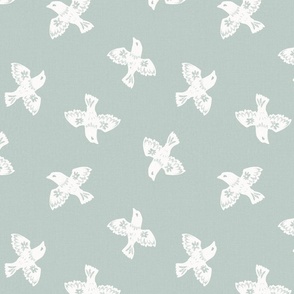 Flying bird free spirit _ green sage and off white - small scale